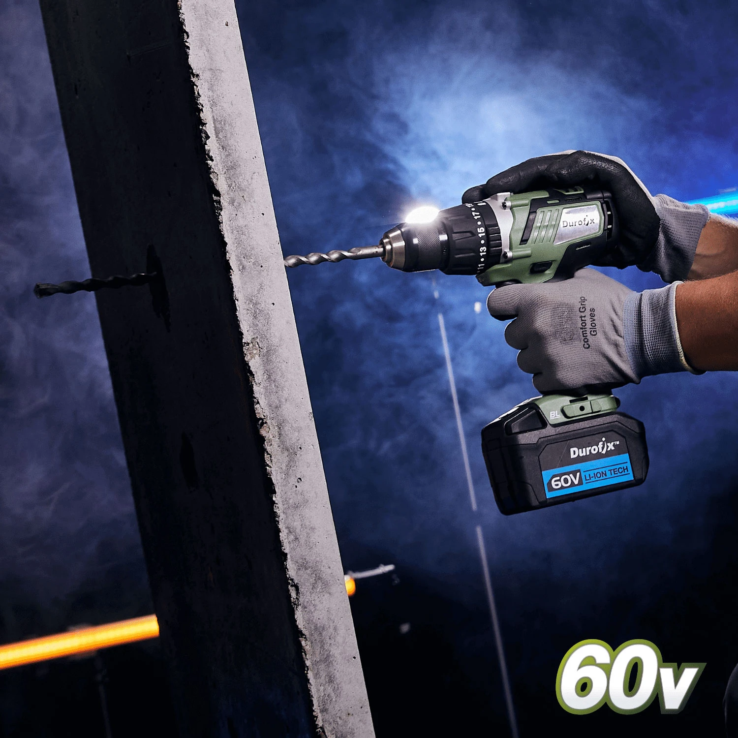 Durofix RK60132 Akülü Fırçasız Darbeli Matkap 60V - Resim 7