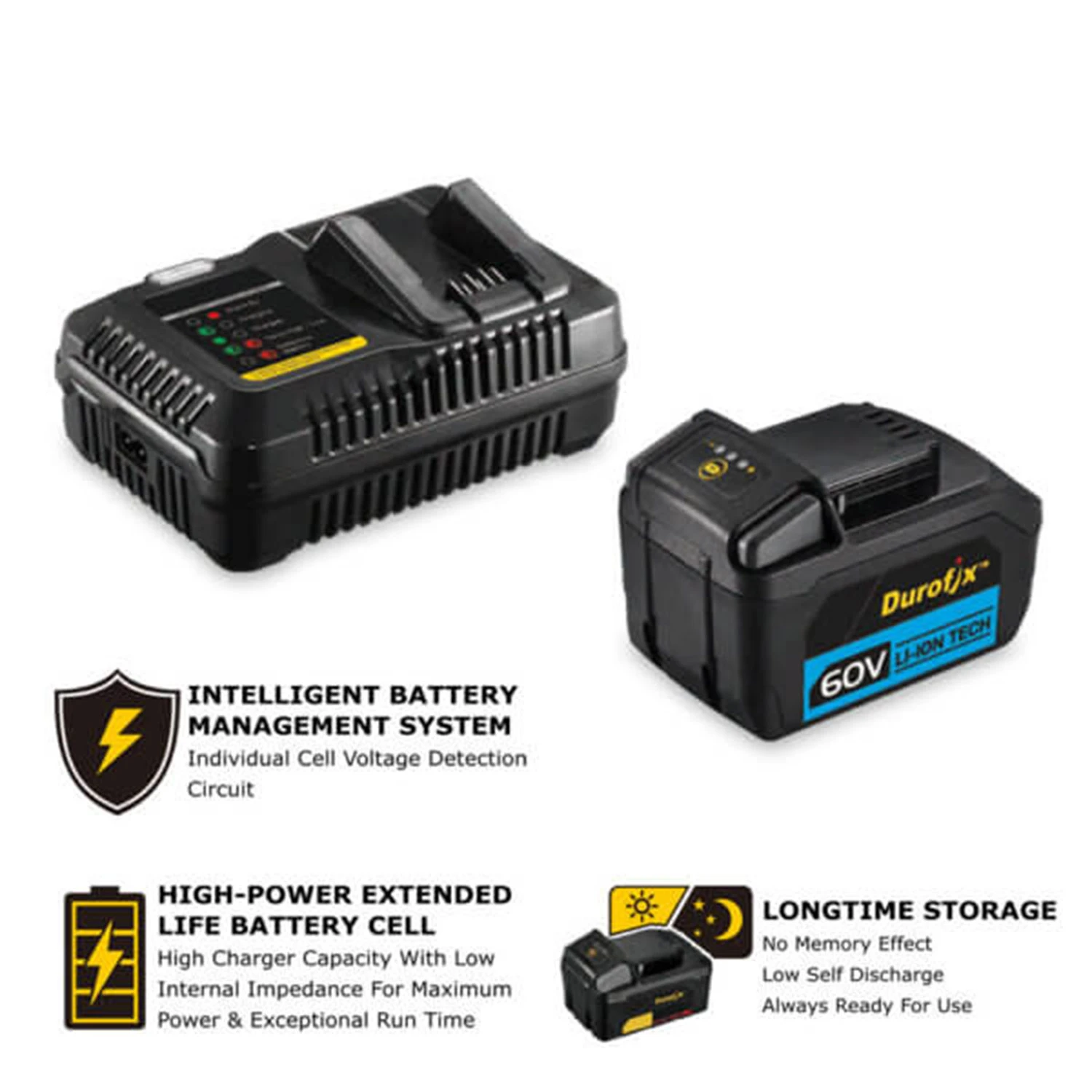 Durofix RY6001 Akülü Fırçasız SDS Plus Darbeli Matkap 60V - Resim 2