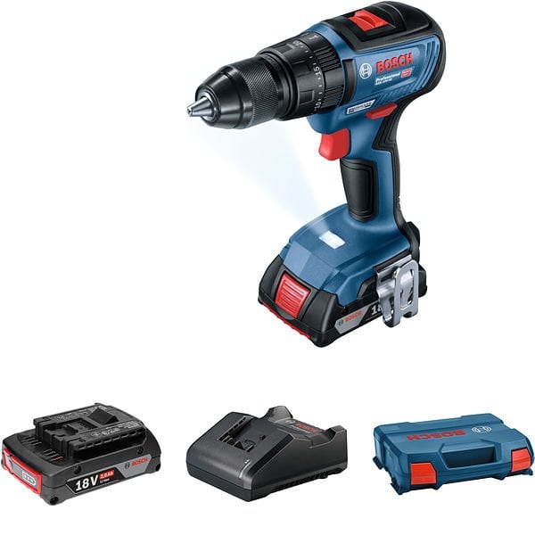 Bosch Professional GSB 18V-50 Akülü Darbeli Vidalama Makinesi (2x2.0Ah; L-Case) - Resim 2