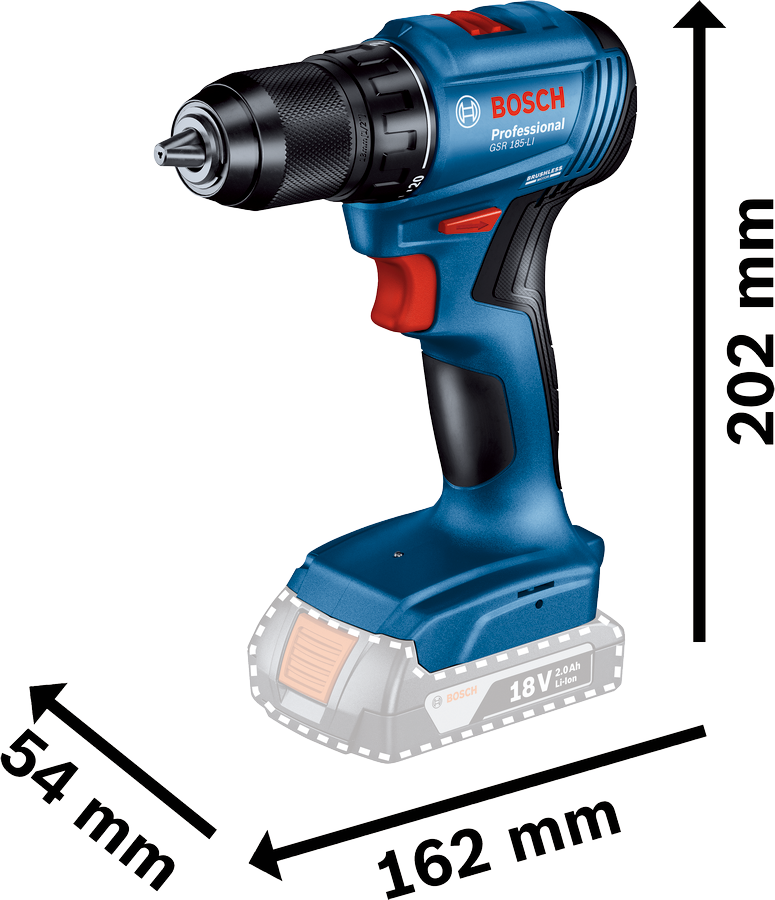 Bosch Professional GSR 185 LI SOLO Akülü Delme/Vidalama Makinesi - Resim 2