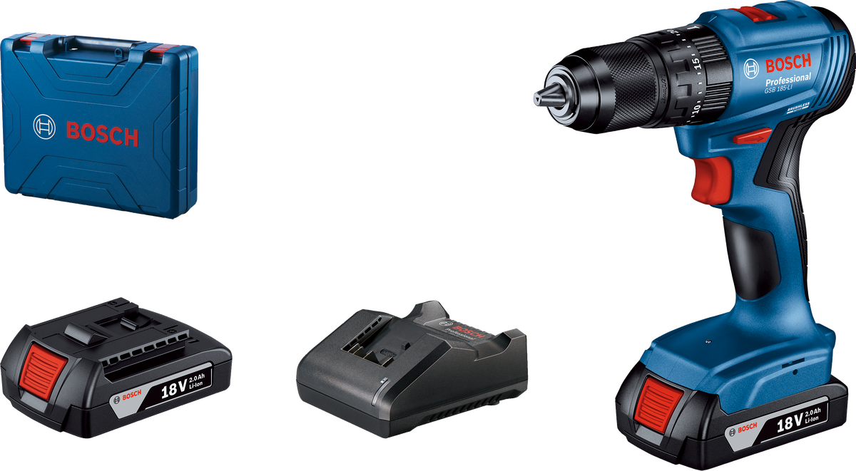 Bosch Professional GSB 185 LI Akülü Darbeli Delme Vidalama Mak.2 x 2.0 Ah; Case - Resim 2