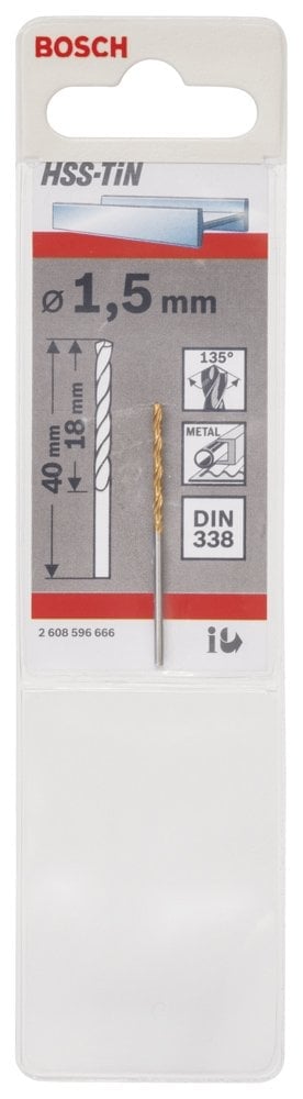 Bosch - HSS-TiN Metal Matkap Ucu 1,5*40 mm - Resim 2