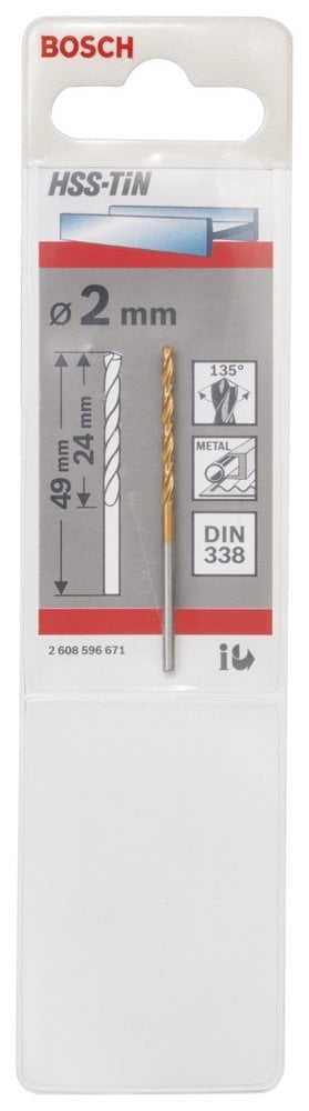 Bosch - HSS-TiN Metal Matkap Ucu 2*49 mm - Resim 2