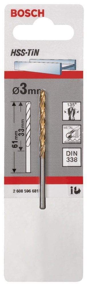 Bosch - HSS-TiN Metal Matkap Ucu 3*61 mm - Resim 2