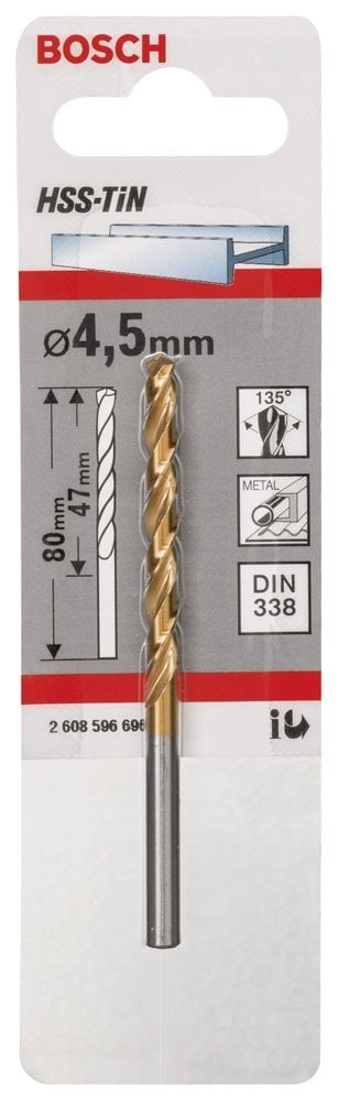 Bosch - HSS-TiN Metal Matkap Ucu 4,5*80 mm - Resim 2