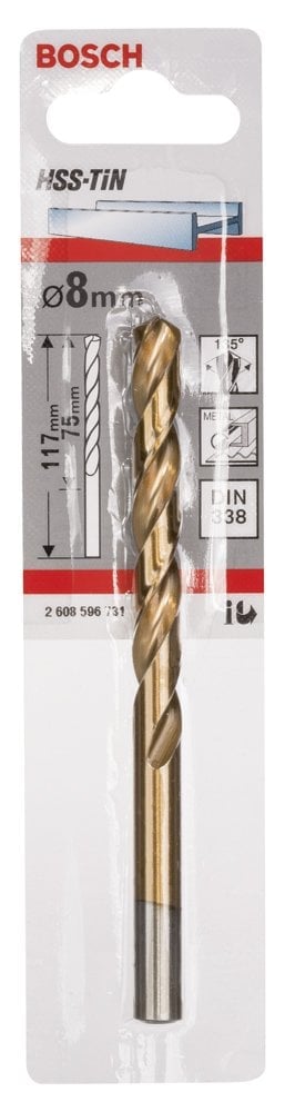 Bosch - HSS-TiN Metal Matkap Ucu 8*117 mm - Resim 2
