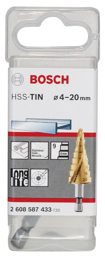 Bosch - HSS-TiN 9 Kademeli Matkap Ucu 4-20 mm - Resim 2