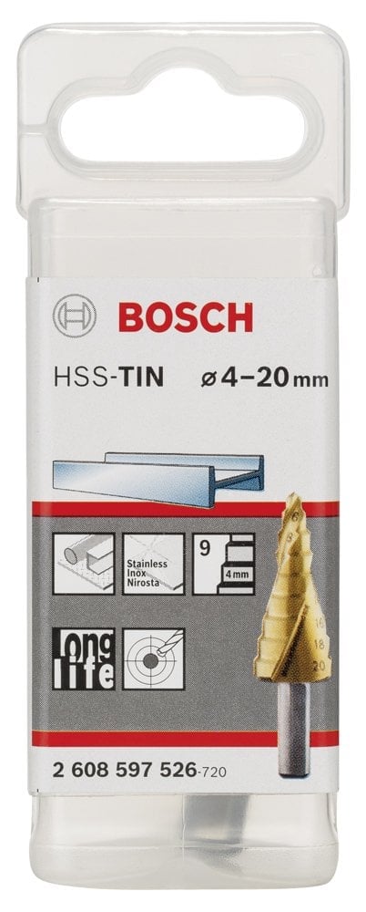 Bosch - HSS-TiN 9 Kademeli Matkap Ucu 4-20 mm - Resim 2