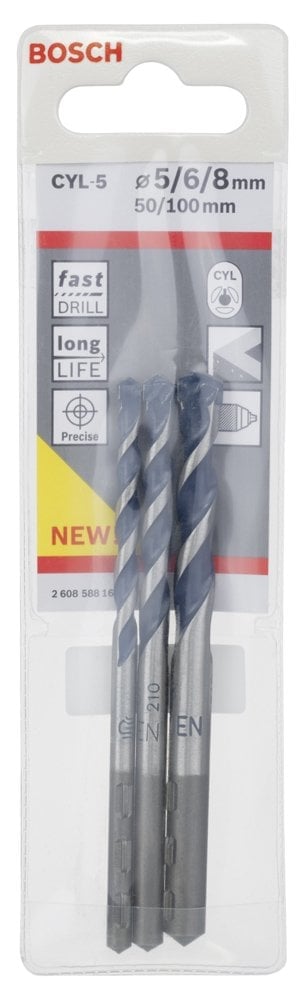 Bosch - cyl-5 Serisi, Blue Granite Turbo Beton Matkap Ucu 3'lü 5-6-8 mm - Resim 2