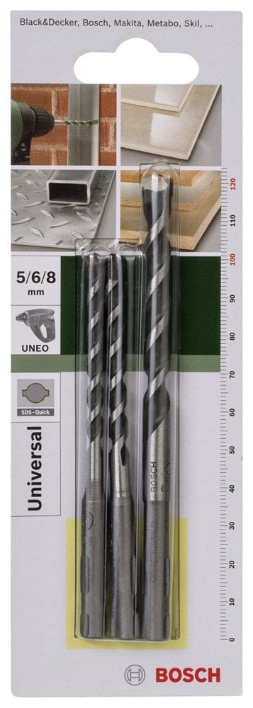 Bosch - SDS-Quick, Uneo için Çok Amaçlı Matkap Ucu SETİ 5-6-8 mm - Resim 2