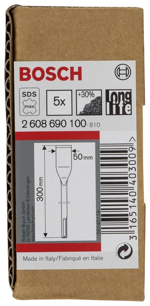 Bosch - LongLife Serisi, SDS-Max Şaftlı Fayans Keski 300*50 mm 5'li - Resim 2