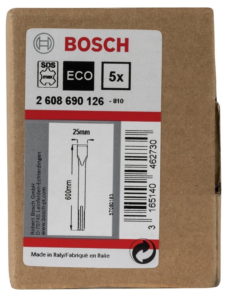 Bosch - SDS-Max Şaftlı Yassı Keski 600*25 mm 5'li - Resim 2