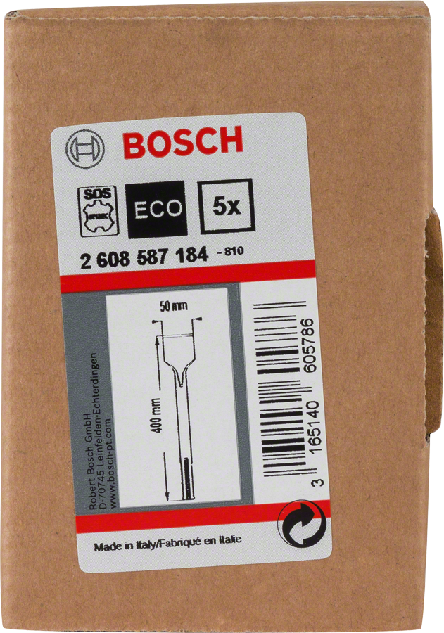 Bosch - SDS-Max Şaftlı Yassı Keski 400*50 mm 5'li - Resim 2