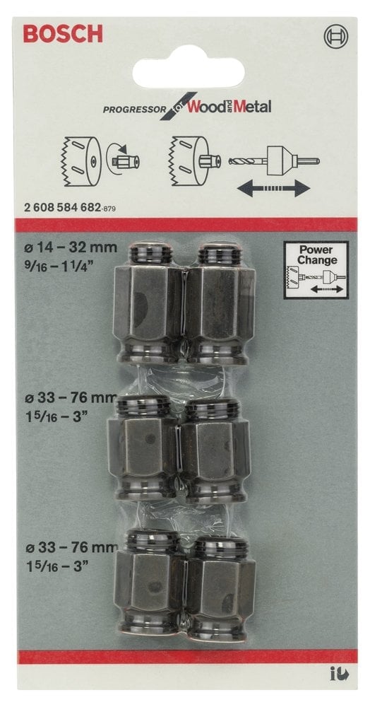 Bosch - Power Change Değiştirme Kiti, Yeni Progressor Serisi Delik Açma Testeresi (Panç) için 6 Parça - Resim 2