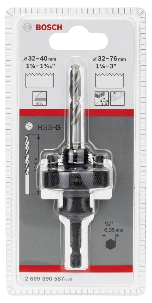 Bosch - Altıgen Şaftlı 32-76 mm Pançlar İçin Adaptör, Anahtar Ağzı 1/4'' (6,35mm) - Resim 2