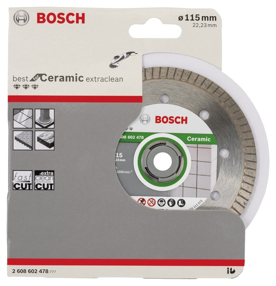 Bosch - Best Serisi Seramik İçin, Extra Temiz Kesim Turbo Segman  Elmas Kesme Diski 115 mm - Resim 2