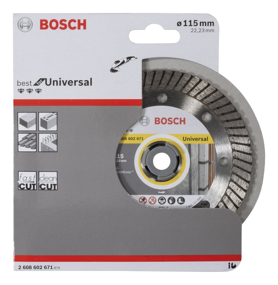 Bosch - Best Serisi Genel Yapı Malzemeleri İçin Turbo Segmanlı Elmas Kesme Diski 115 mm - Resim 2