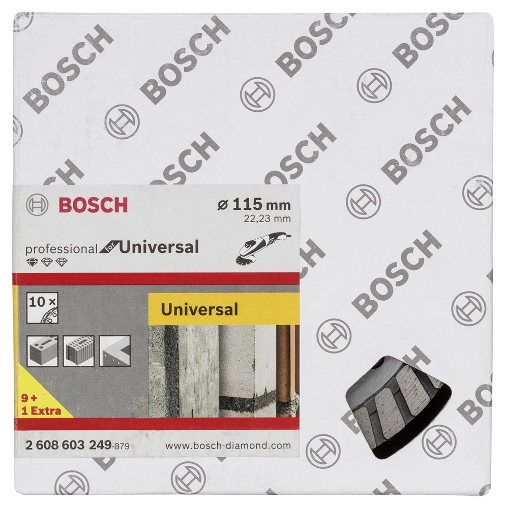 Bosch - Standard Seri Genel Yapı Malzemeleri İçin Turbo Segmanlı 9+1 Elmas Kesme Diski Set 115 mm - Resim 2