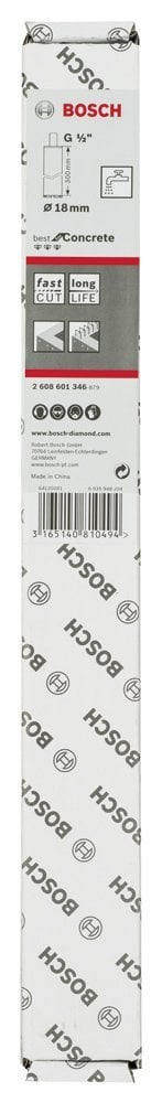 Bosch - Best Serisi Beton İçin 1/2'' Girişli Elmas Sulu Karot Ucu 18 mm - Resim 2
