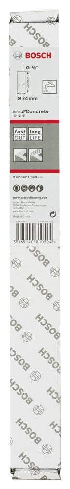 Bosch - Best Serisi Beton İçin 1/2'' Girişli Elmas Sulu Karot Ucu 24 mm - Resim 2
