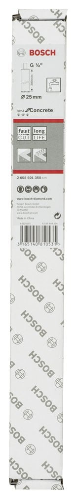 Bosch - Best Serisi Beton İçin 1/2'' Girişli Elmas Sulu Karot Ucu 25 mm - Resim 2