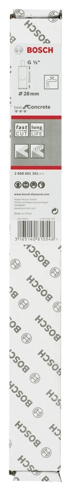 Bosch - Best Serisi Beton İçin 1/2'' Girişli Elmas Sulu Karot Ucu 28 mm - Resim 2