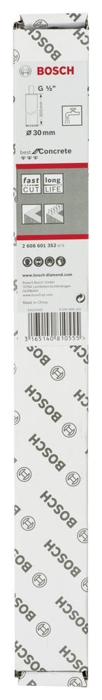 Bosch - Best Serisi Beton İçin 1/2'' Girişli Elmas Sulu Karot Ucu 30 mm - Resim 2