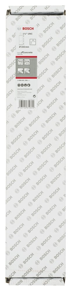 Bosch - Best Serisi Beton İçin 1 1/4'' UNC Girişli Elmas Sulu Karot Ucu 102 mm - Resim 2