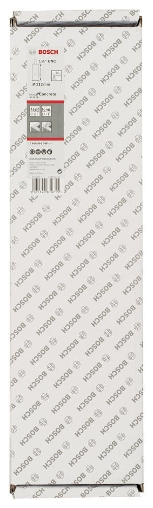 Bosch - Best Serisi Beton İçin 1 1/4'' UNC Girişli Elmas Sulu Karot Ucu 112 mm - Resim 2