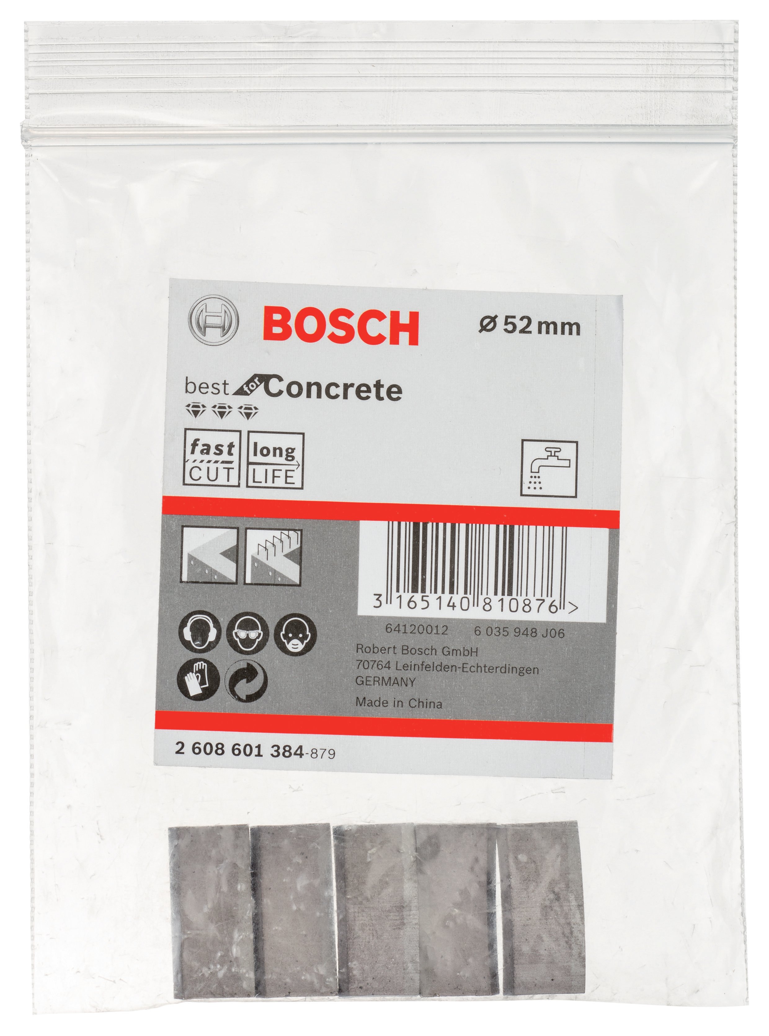 Bosch - Best Serisi Elmas Sulu Karot Uç Segmanı 52 mm İçin 5 Parça - Resim 2