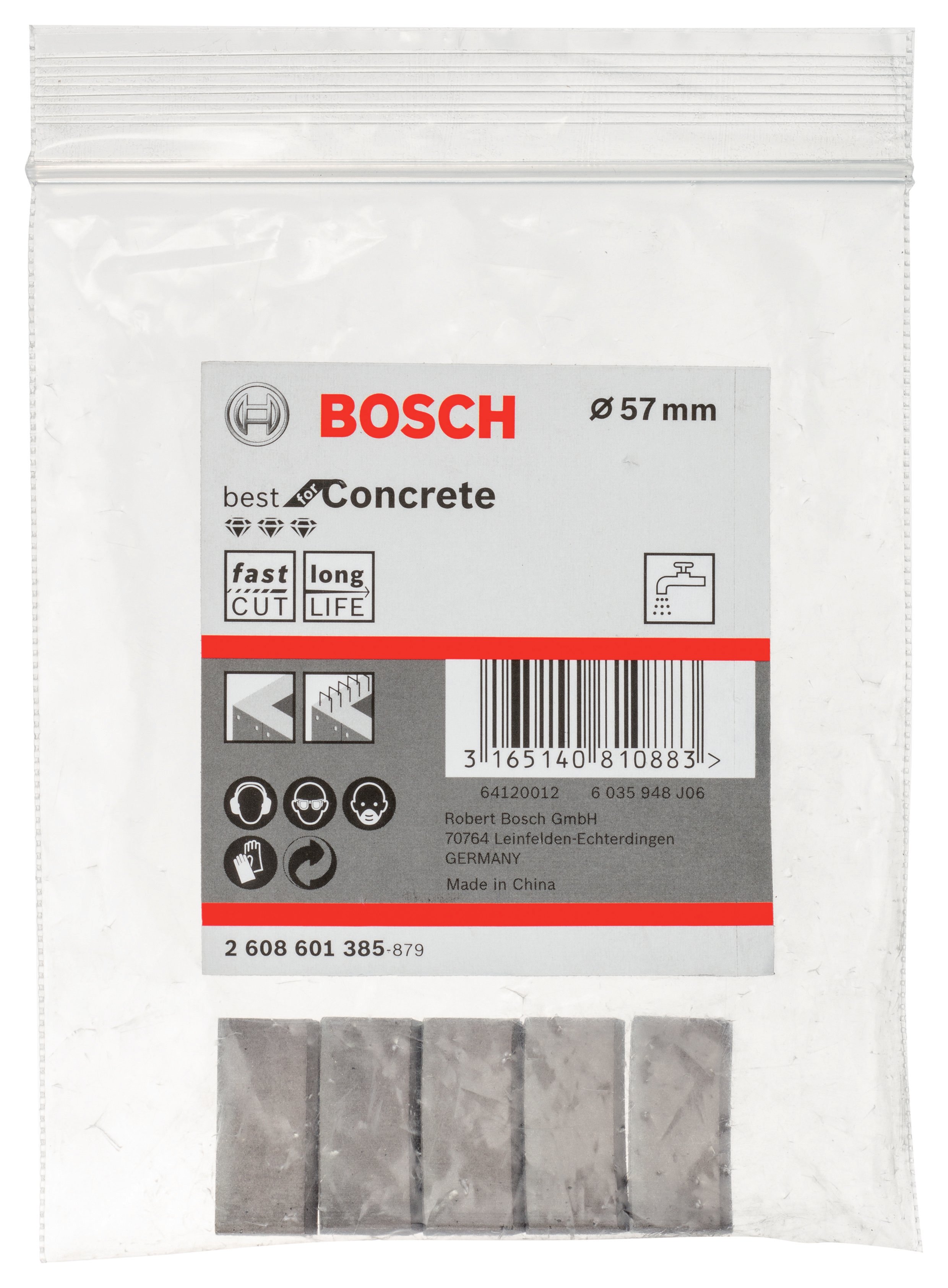 Bosch - Best Serisi Elmas Sulu Karot Uç Segmanı 57 mm İçin 5 Parça - Resim 2