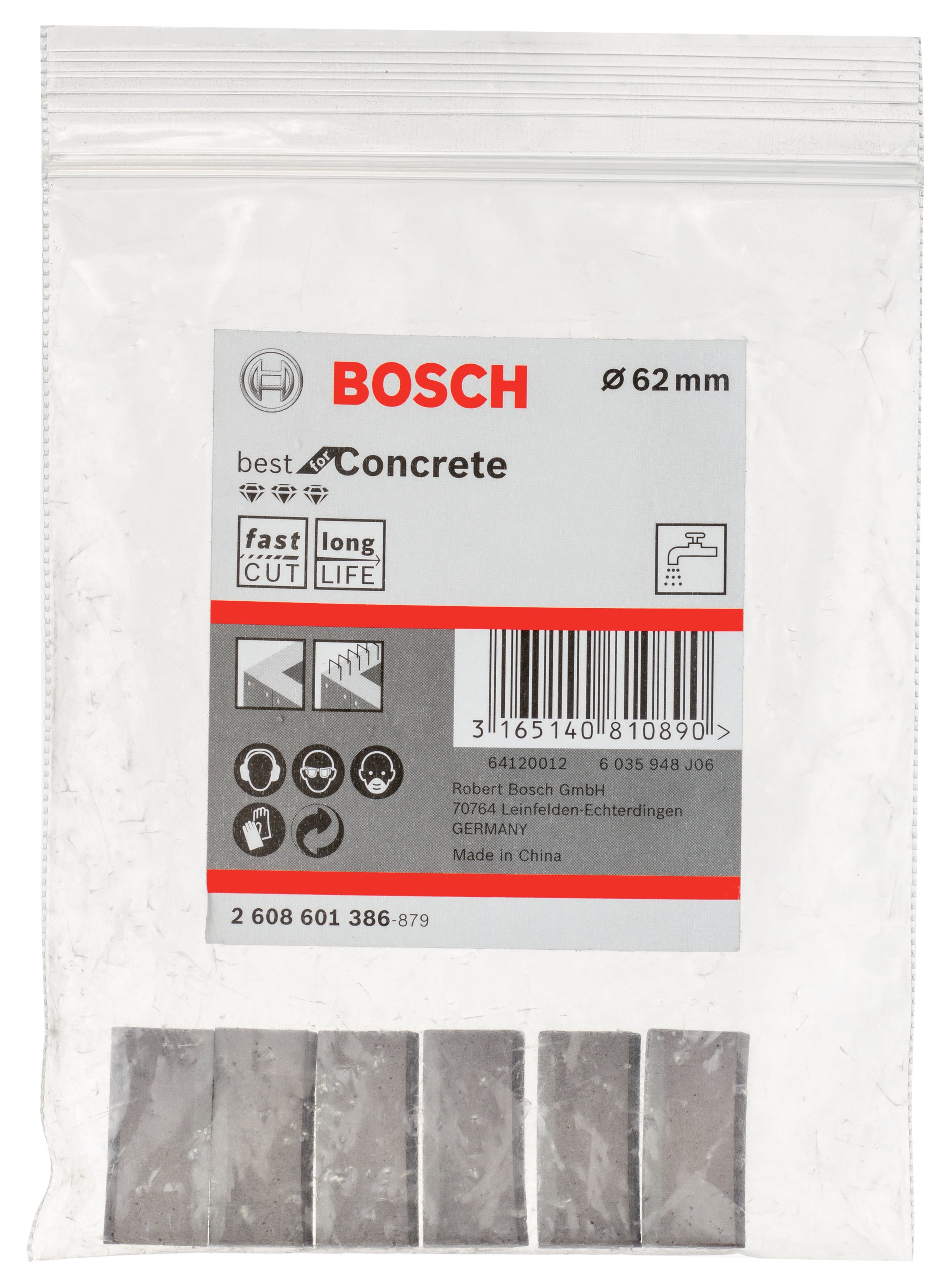 Bosch - Best Serisi Elmas Sulu Karot Uç Segmanı 62 mm İçin 6 Parça - Resim 2