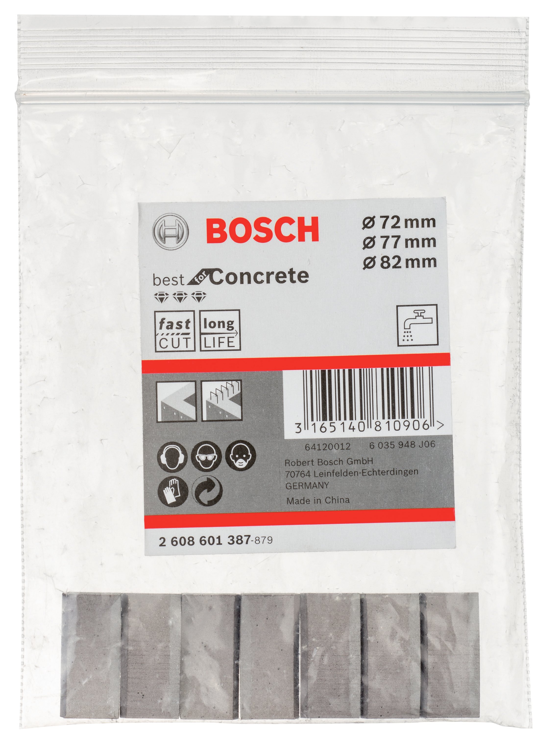 Bosch - Best Serisi Elmas Sulu Karot Uç Segman 72-77-82 mm İçin 7 Parça - Resim 2