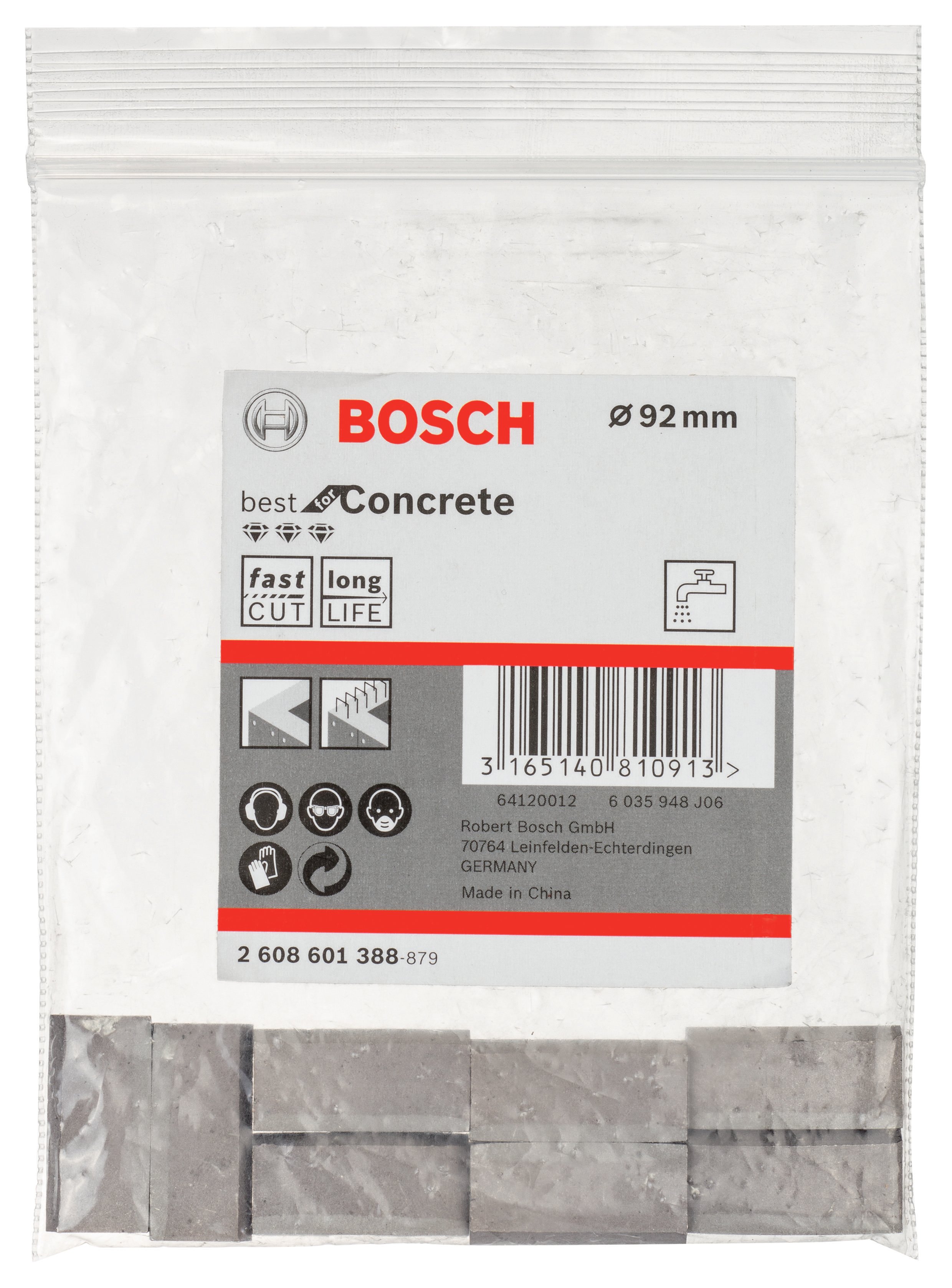 Bosch - Best Serisi Elmas Sulu Karot Uç Segmanı 92 mm İçin 6 Parça - Resim 2