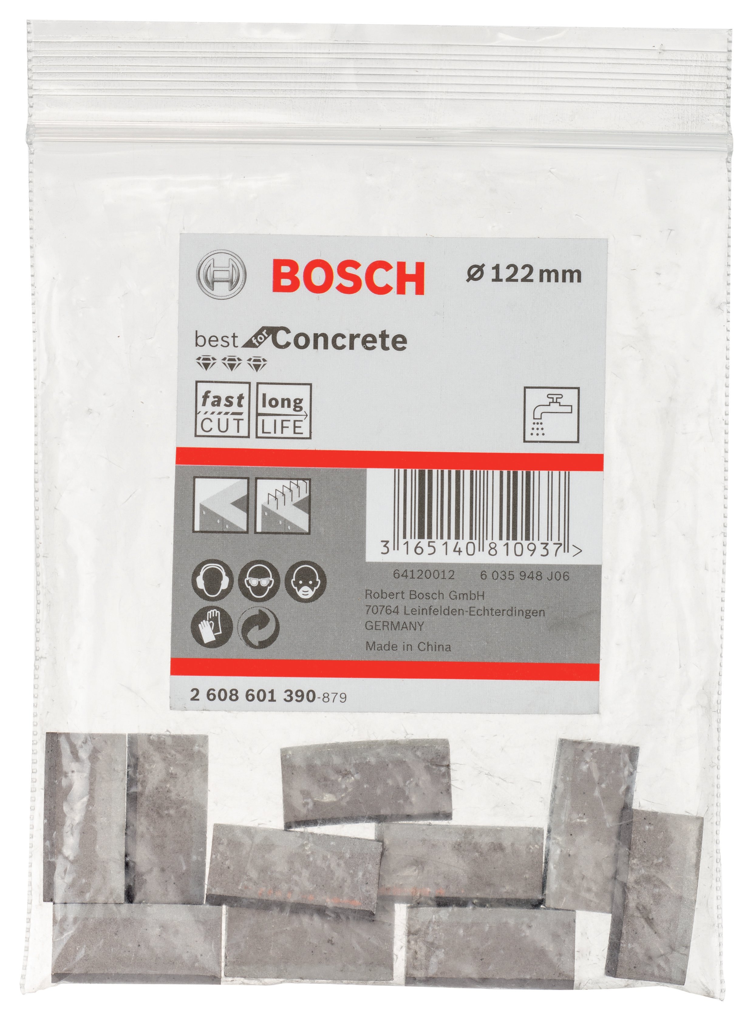 Bosch - Best Serisi Elmas Sulu Karot Uç Segmanı 122 mm İçin 10 Parça - Resim 2