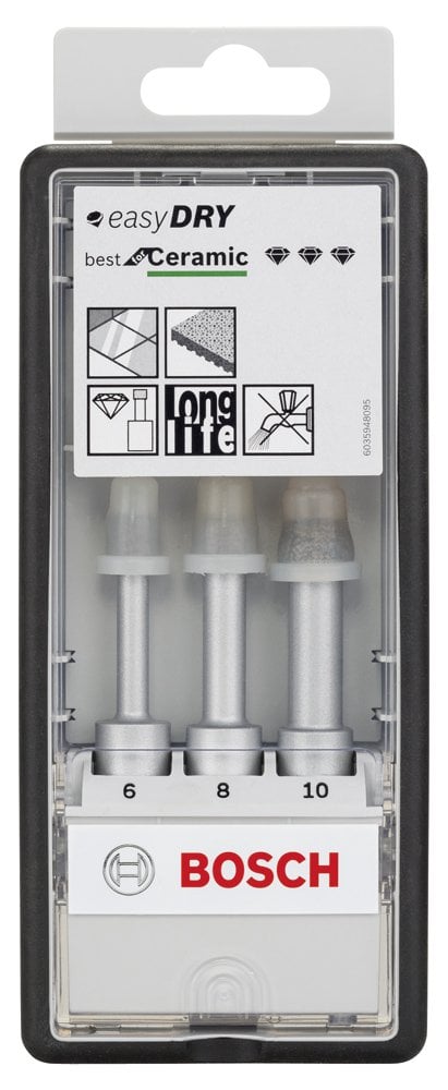 Bosch - Best Serisi, Matkap İçin Seramik Kuru Elmas Delici 6/8/10 mm 3 Parça Set - Resim 2