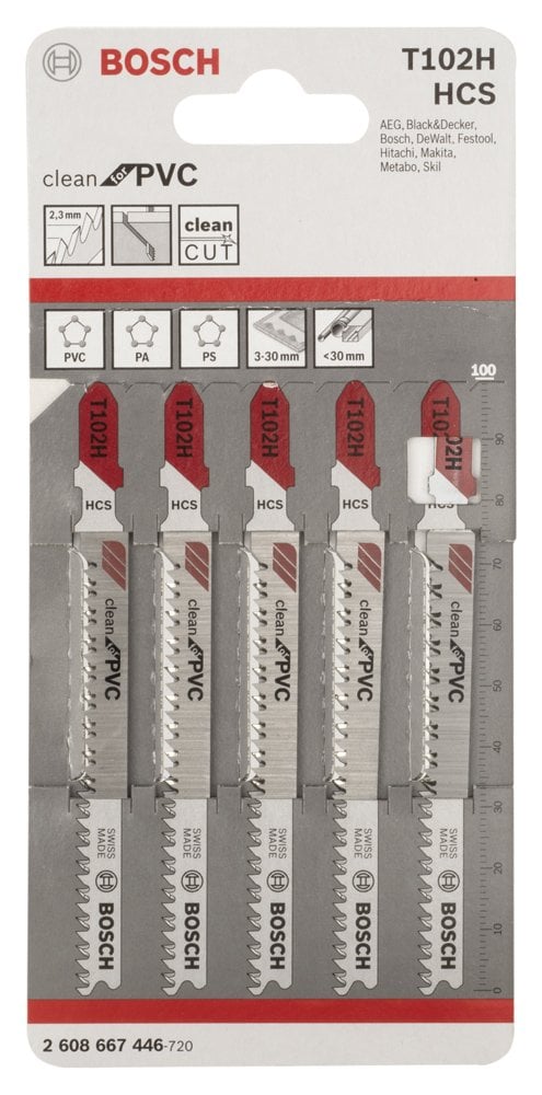 Bosch - Temiz Kesim Serisi PVC İçin T 102 H Dekupaj Testeresi Bıçağı - 5'Li Paket - Resim 2