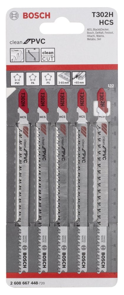 Bosch - Temiz Kesim Serisi PVC İçin T 302 H Dekupaj Testeresi Bıçağı - 5'Li Paket - Resim 2