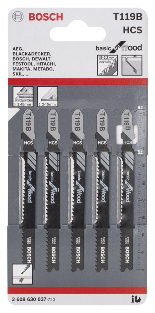 Bosch - Ekonomik Seri Ahşap İçin T 119 B Dekupaj Testeresi Bıçağı - 5'Li Paket - Resim 2