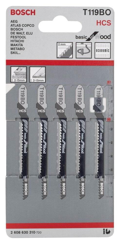 Bosch - Ekonomik Seri Ahşap İçin T 119 BO Dekupaj Testeresi Bıçağı - 5'Li Paket - Resim 2