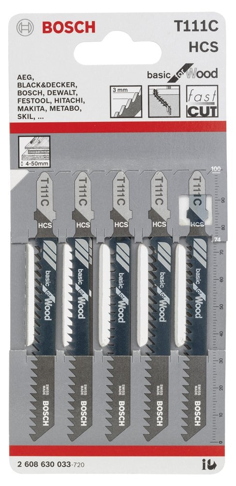 Bosch - Ekonomik Seri Ahşap İçin T 111 C Dekupaj Testeresi Bıçağı - 5'Li Paket - Resim 2
