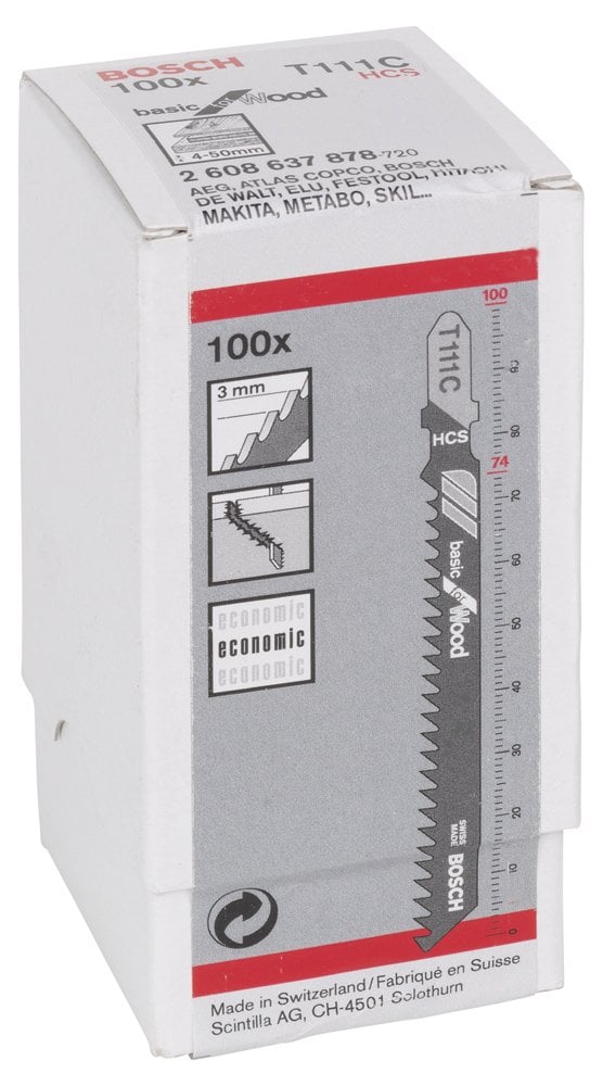 Bosch - Ekonomik Seri Ahşap İçin T 111 C Dekupaj Testeresi Bıçağı - 100'Lü Paket - Resim 2