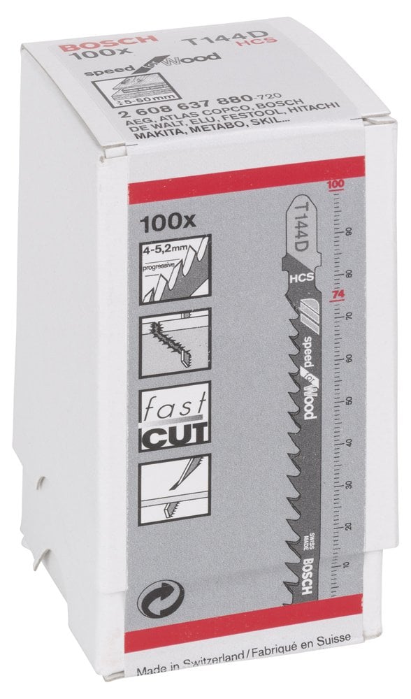 Bosch - Hızlı Kesim Serisi Ahşap İçin T 144 D Dekupaj Testeresi Bıçağı - 100'Lü Paket - Resim 2
