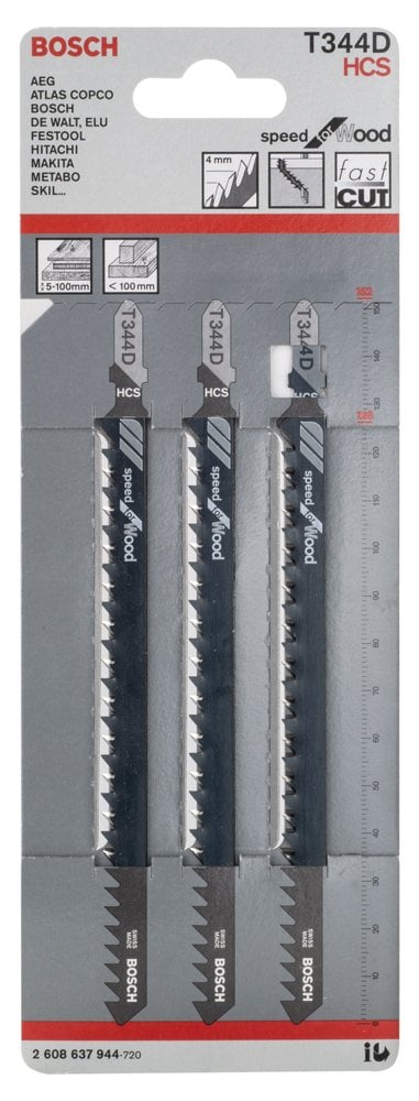 Bosch - Hızlı Kesim Serisi Ahşap İçin T 344 D Dekupaj Testeresi Bıçağı - 3'Lü Paket - Resim 2
