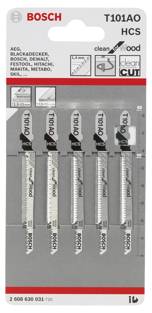 Bosch - Temiz Kesim Serisi Ahşap İçin T 101 AO Dekupaj Testeresi Bıçağı - 5'Li Paket - Resim 2