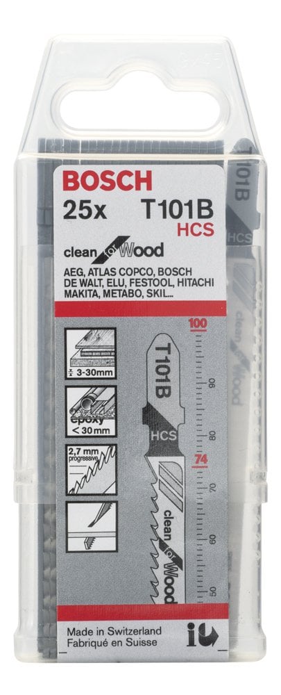 Bosch - Temiz Kesim Serisi Ahşap İçin T 101 B Dekupaj Testeresi Bıçağı - 25'Li Paket - Resim 2