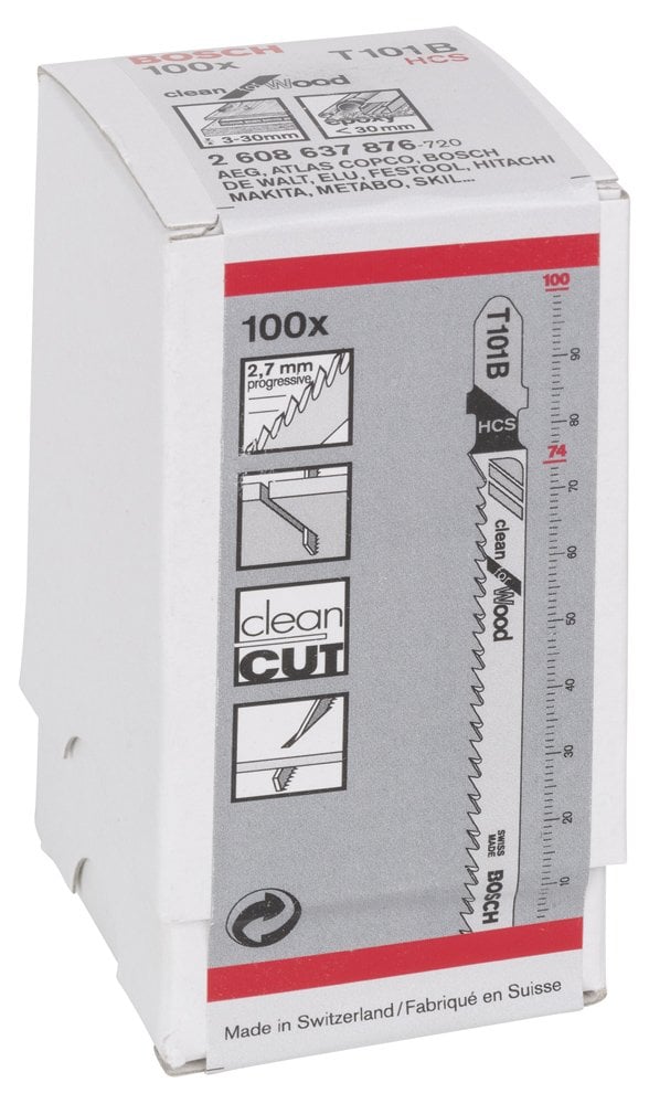 Bosch - Temiz Kesim Serisi Ahşap İçin T 101 B Dekupaj Testeresi Bıçağı - 100'Lü Paket - Resim 2