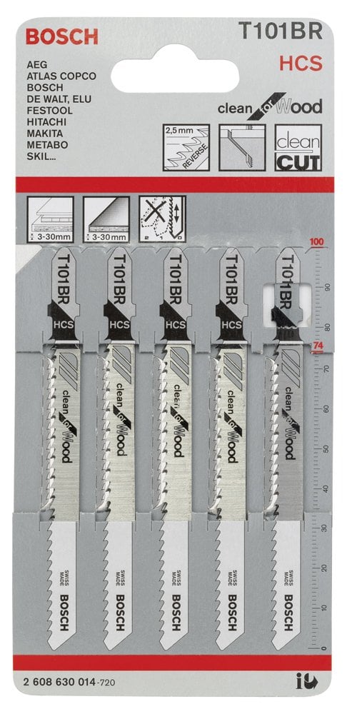 Bosch - Temiz Kesim Serisi Ahşap İçin T 101 BR Dekupaj Testeresi Bıçağı - 5'Li Paket - Resim 2