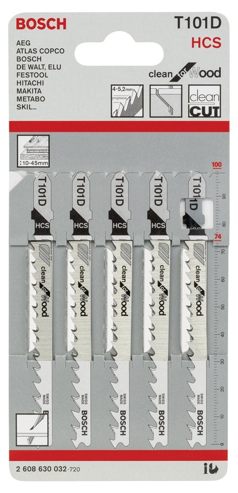 Bosch - Temiz Kesim Serisi Ahşap İçin T 101 D Dekupaj Testeresi Bıçağı - 5'Li Paket - Resim 2