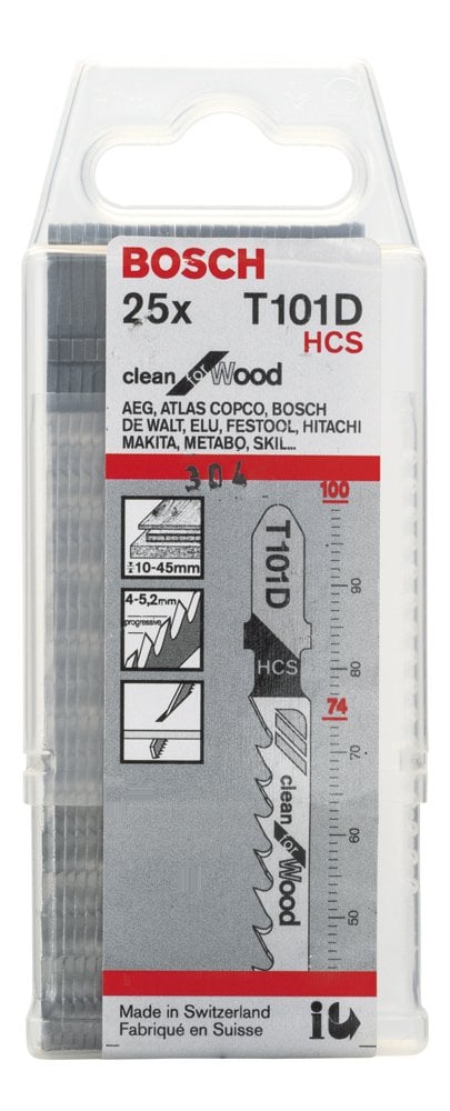 Bosch - Temiz Kesim Serisi Ahşap İçin T 101 D Dekupaj Testeresi Bıçağı - 25'Li Paket - Resim 2